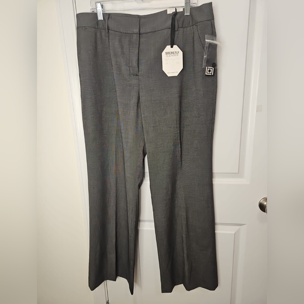 Iz Claiborne Women's Gray  Pants Side 16 Wide Leg